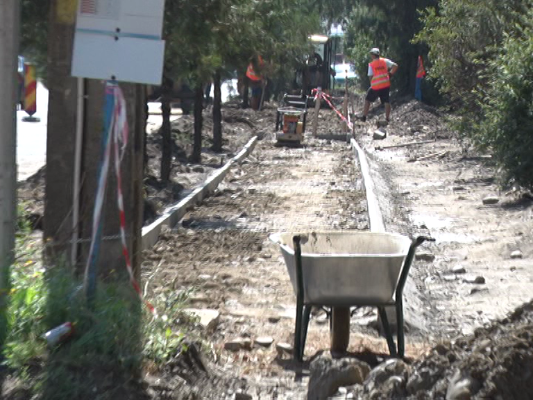 Trotuare în lucru. Proiectul de pe Transilvaniei se apropie de final