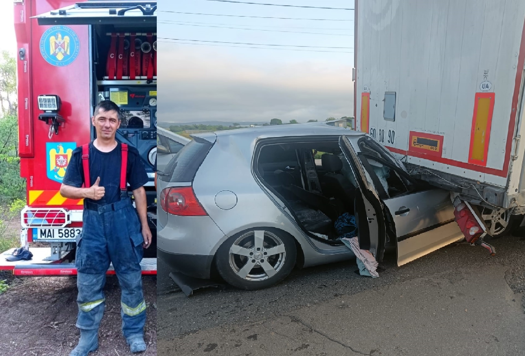 Pompier buzoian, salvator (și) în timpul liber. Cum a intervenit la un accident grav, pe E85