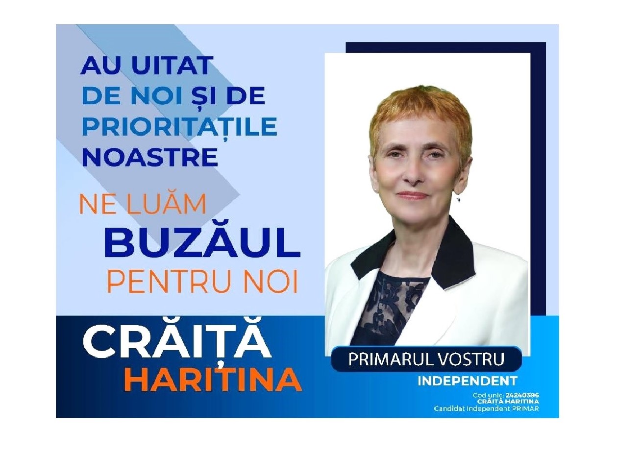 Candidații PSD și PNL nu vor o confruntare cu mine, CRĂIȚĂ HARITINA, candidat independent