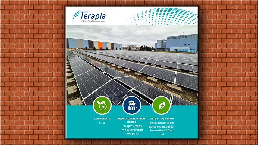 Comunicat | Terapia finalizează un proiect ambițios în energie regenerabilă: stația solară instalată pe platforma fabricii din Cluj devine operațională 
