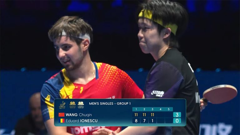 Edi Ionescu, duel cu Wang Chuqin. Românul a pierdut în trei seturi