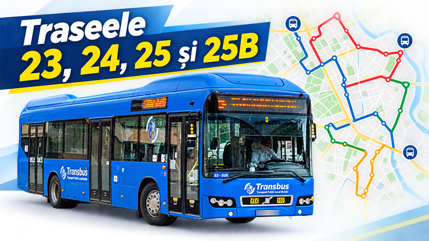 Info Transbus | Program actualizat de circulație pentru traseele 23, 24, 25 și 25B